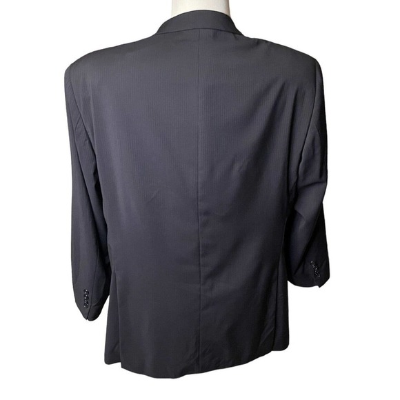 HUGO BOSS Mens 46R Sport Coat Artemis Akropolis Blue Wool 3 Button Pinstripe - Picture 4 of 12